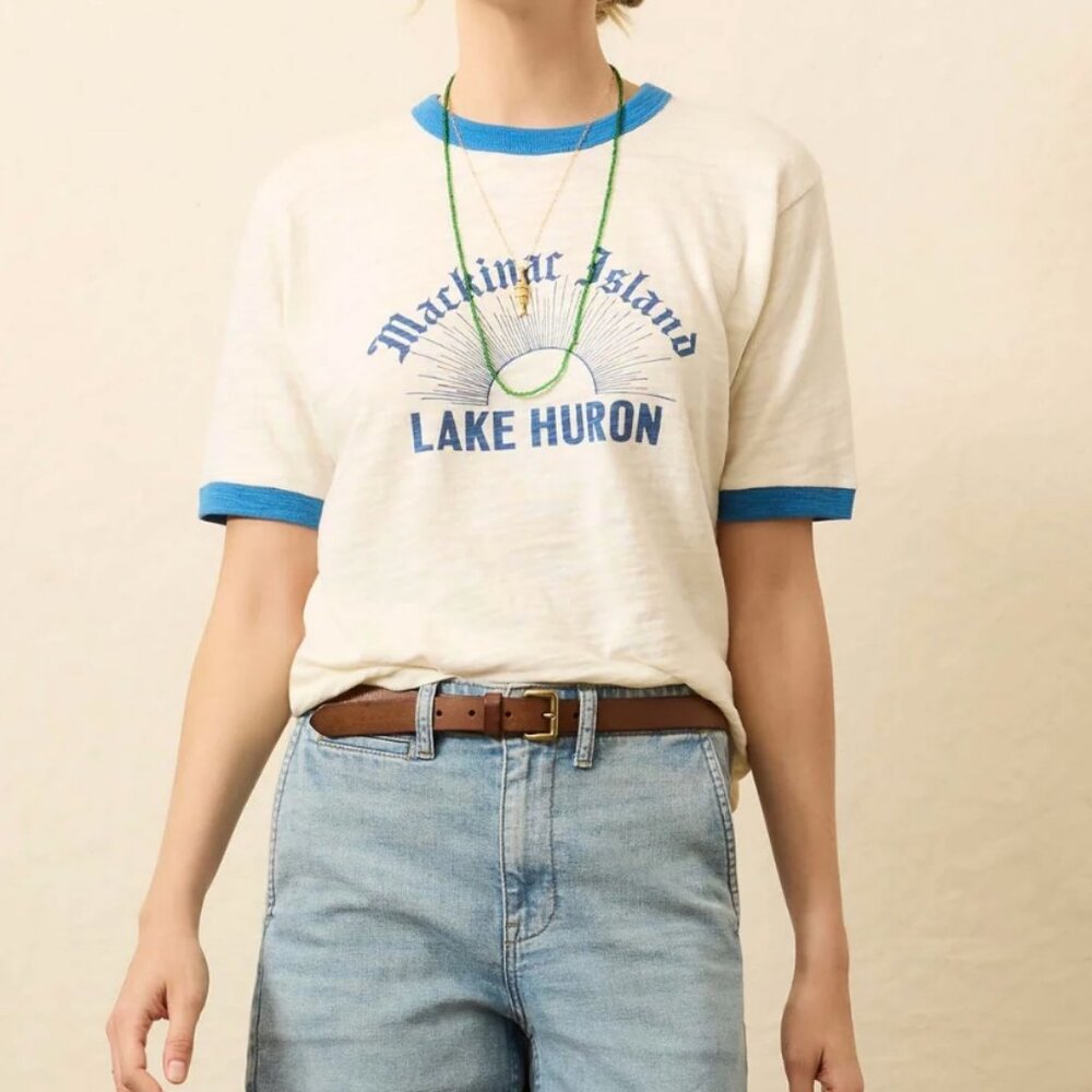 Sunwashed Slub Camp Tee - Lake Huron